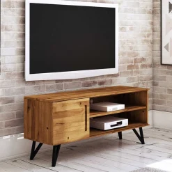 Industrial TV Board aus Wildeiche & Stahl - Mandirov