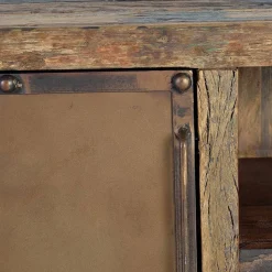 Industrial TV Kommode aus Altholz und Metall - Stock