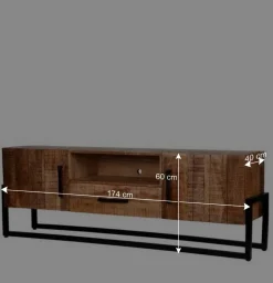 Industrial TV Lowboard aus Mangobaum - Schanow