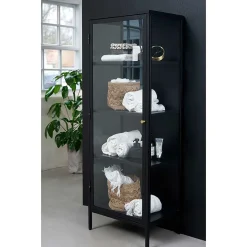 Industrial Vitrine aus Metall in Schwarz - Sitra