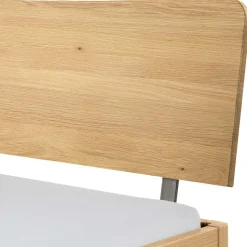 Industrialbett in Eiche Hell mit Stahl - Oseidon