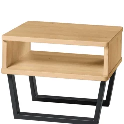 Industrialbett in Eiche Hell mit Stahl - Oseidon