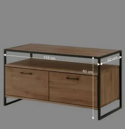 Industrial-TV-Board aus Wildeiche Massivholz - Ingbo