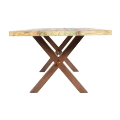 Industrie Esstisch Valcmeris in Braun Bunt