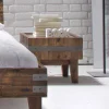 Industry Design Nachttisch Demy aus Holz massiv Akazie