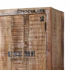 Industry Dielenschrank Indri aus Holz rustikal mit Schrift-Drucken