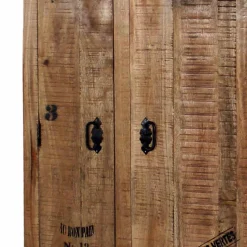 Industry Dielenschrank Indri aus Holz rustikal mit Schrift-Drucken