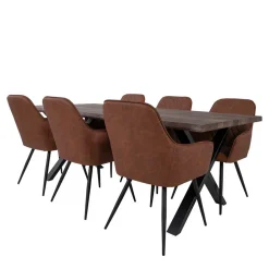 Industry Essgruppe in Eiche & Braun - Badryca (siebenteilig)