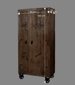 Industry Garderobenmöbel Indri aus Mangobaum Massivholz (sechsteilig)