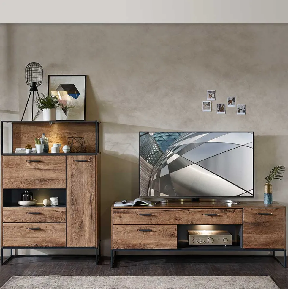Industry TV Board & Highboard Set - Xindus (zweiteilig)