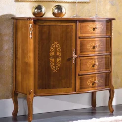 Italienische Barock Kommode Natale mit Nussbaum Furnier
