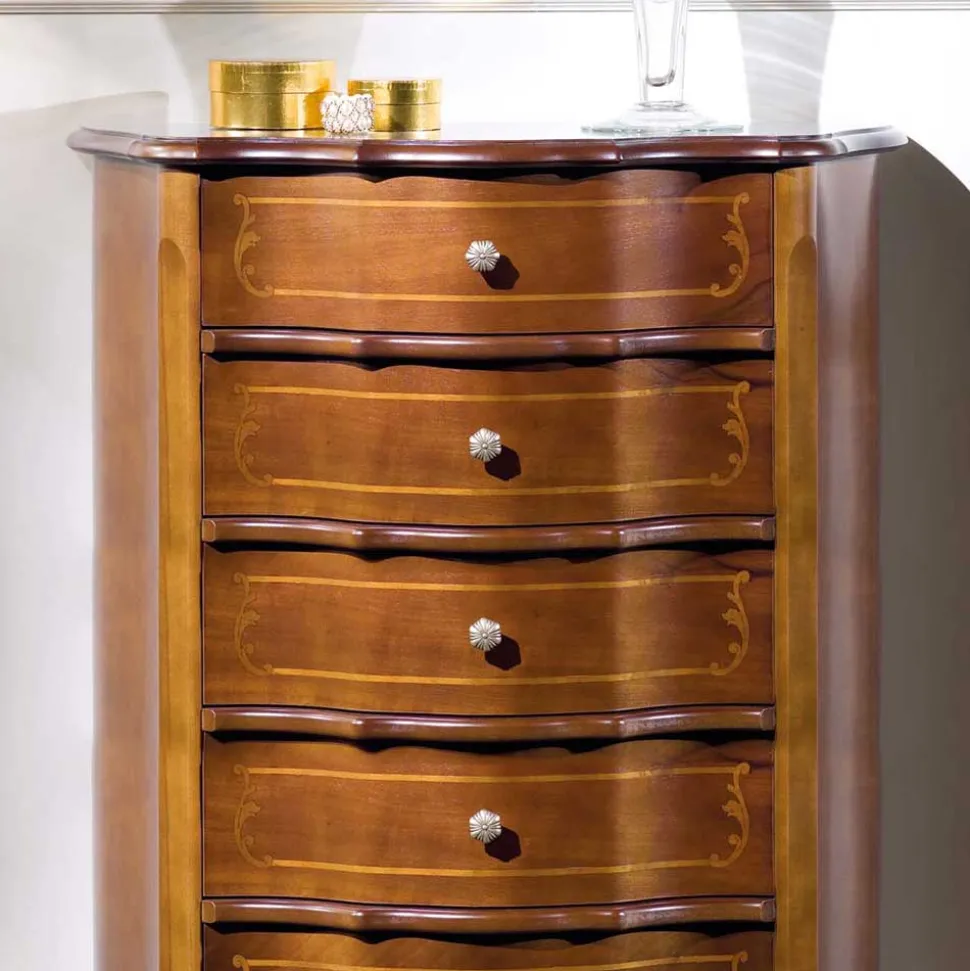 Italienische Hochkommode Dentro mit 5 Schubladen