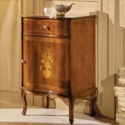 Italienische Kleinkommode im Barockstil Venerdina in Nussbaum Braun