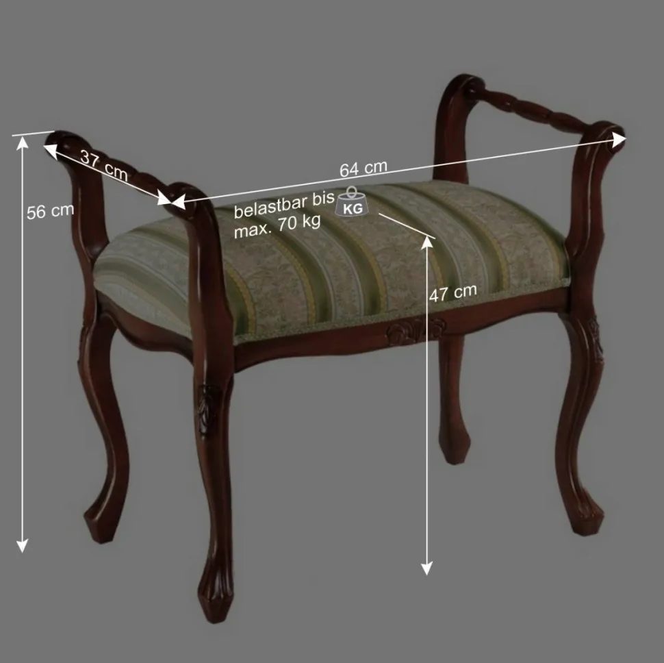 Italienischer Sitzhocker mit Armlehnen Magari gepolstert