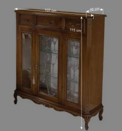 Italienischer Vitrinenschrank 107x100x46 cm - Carlenna II