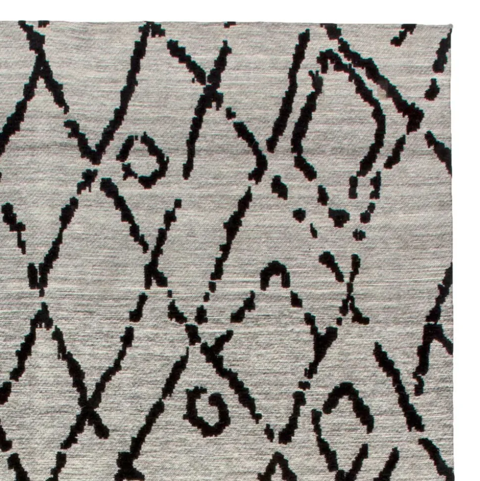 Jacquard Teppich in Grau und Schwarz - Aurora