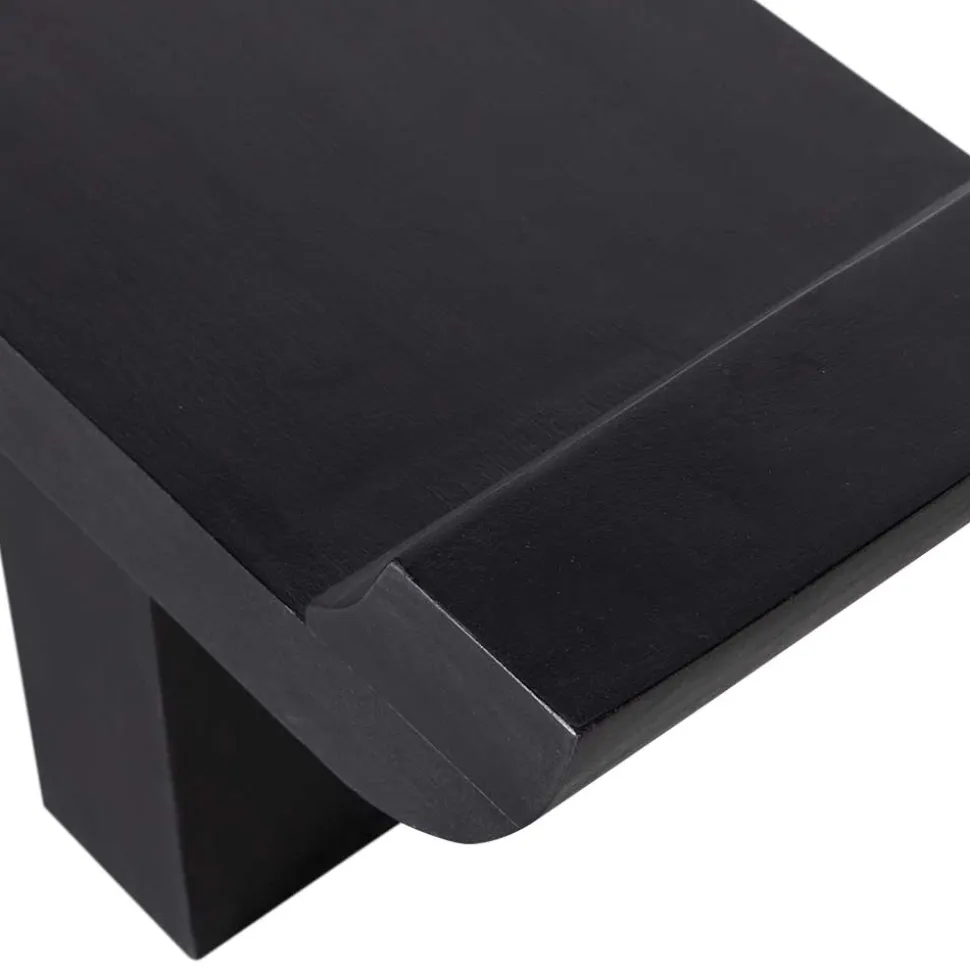 Japandi Wohnraumbank in Schwarz - Belafoma