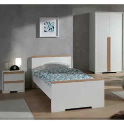 Jugendbett & Nachtkommode & Schrank - Eldrus (dreiteilig)