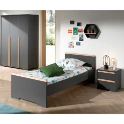 Jugendzimmer Einrichtung in Anthrazit - Navlius (dreiteilig)