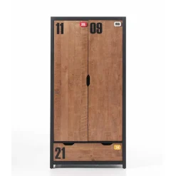Jugendzimmer Kleiderschrank Krefos in Braun Schwarz