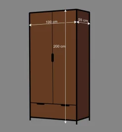 Jugendzimmer Kleiderschrank Krefos in Braun Schwarz