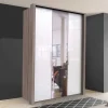 Jugendzimmer Kleiderschrank mit Spiegel & Glas Weiß - Empresian