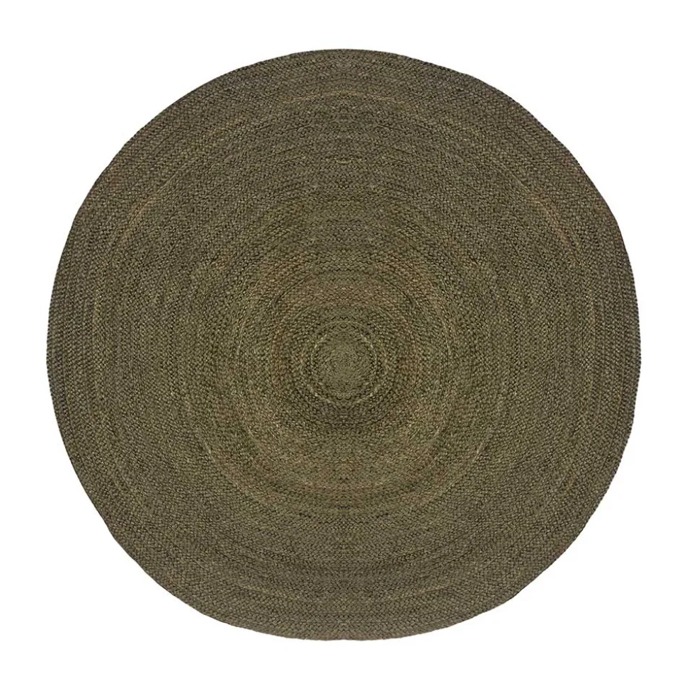 Jute Teppich in Oliv Grün - Pandoro