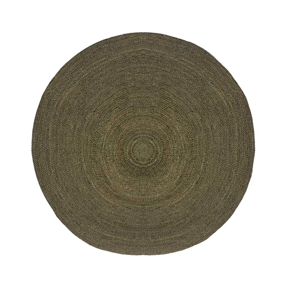Jute Teppich in Oliv Grün - Pandoro