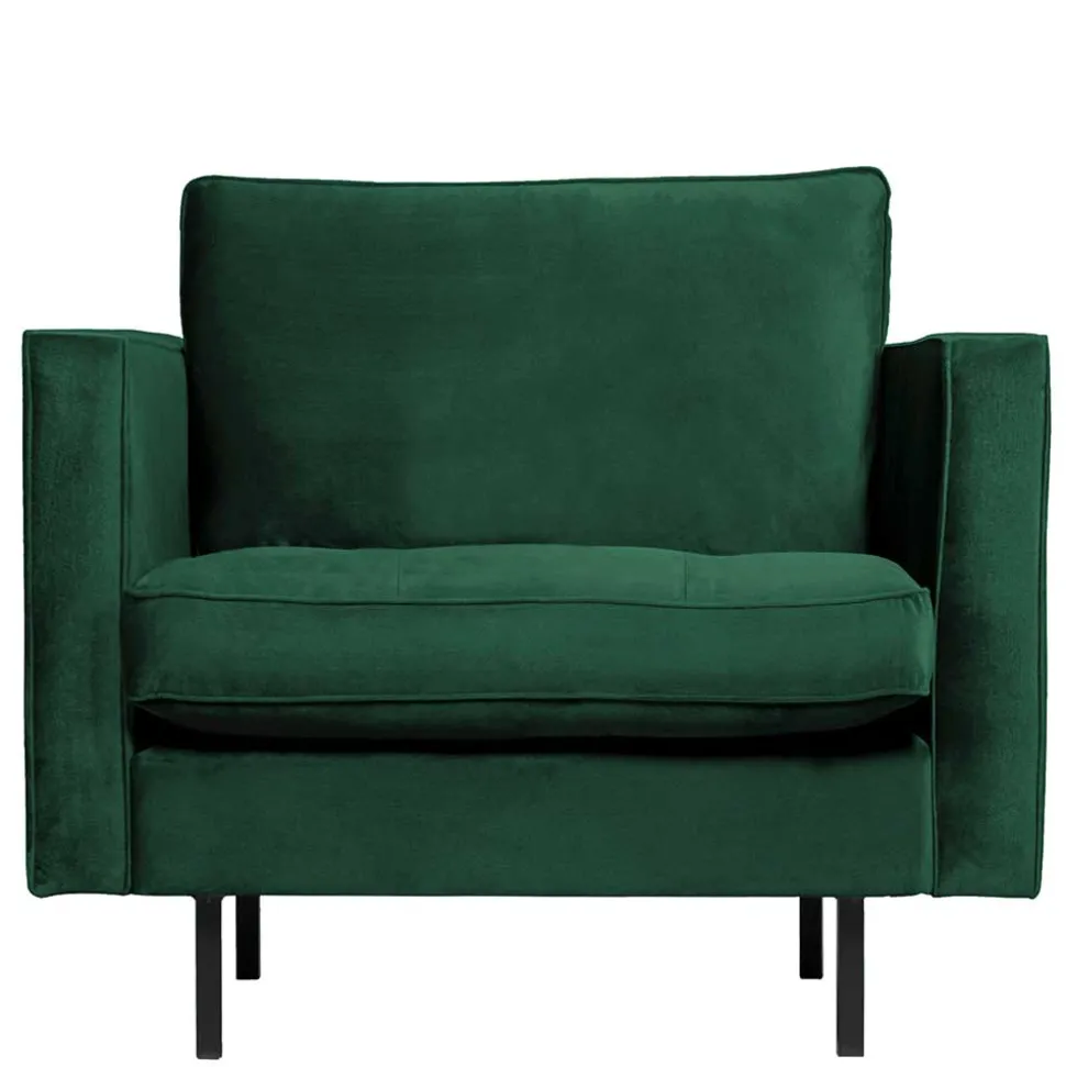 Kantiger Polstersessel in Grün Velvet - Distroit