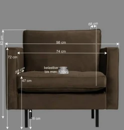 Kantiger Polstersessel in Grün Velvet - Distroit