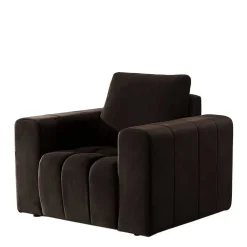 Kantiger Polstersessel in Dunkelbraun - Ladwica