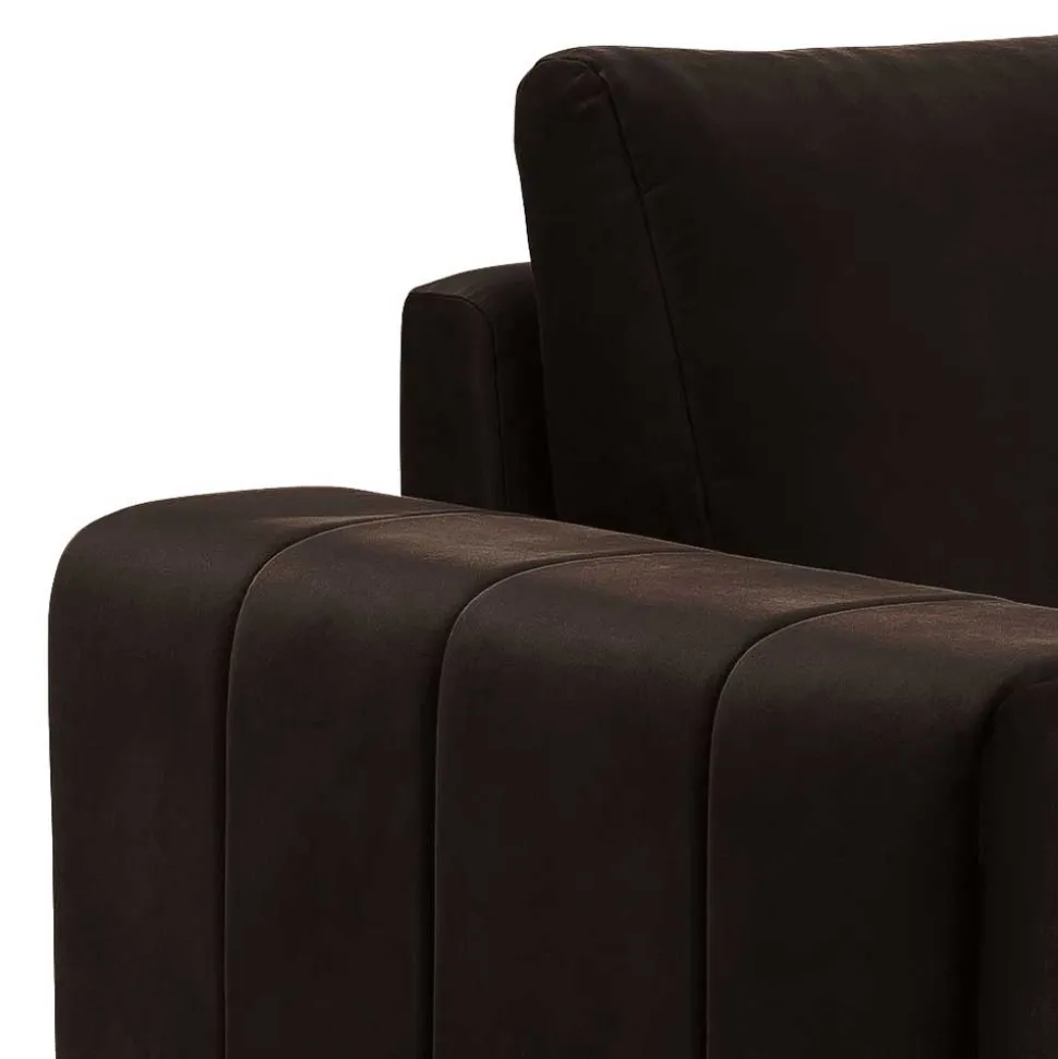 Kantiger Polstersessel in Dunkelbraun - Ladwica