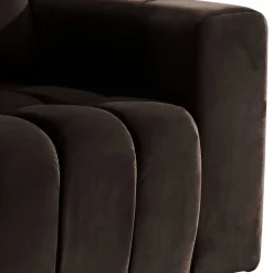 Kantiger Polstersessel in Dunkelbraun - Ladwica