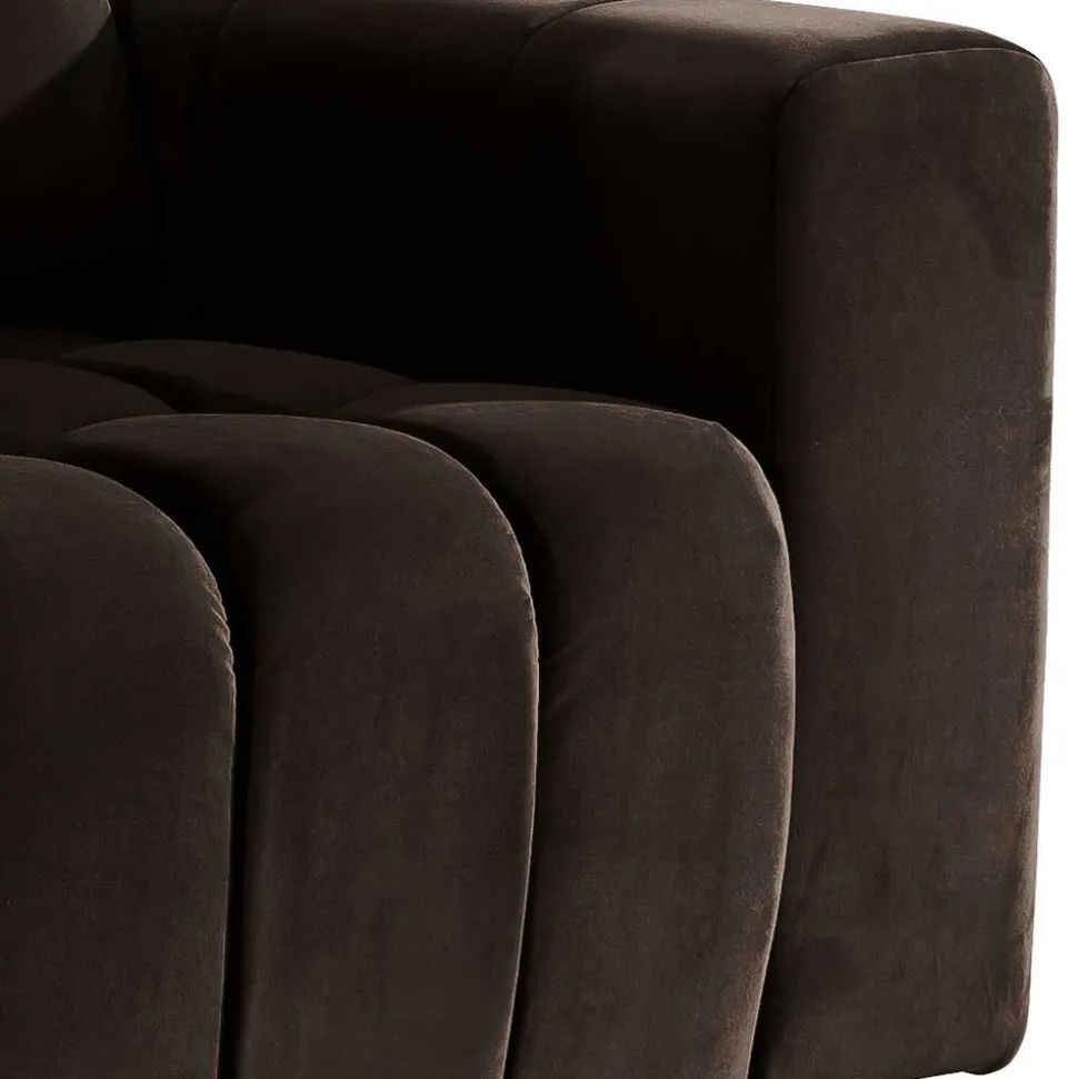 Kantiger Polstersessel in Dunkelbraun - Ladwica