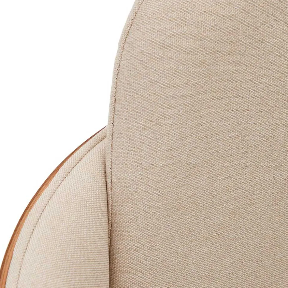 Kantiger Schreibtischsessel in Beige Chenille - Vinzenzo