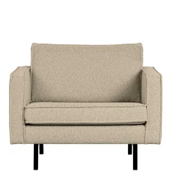 Kantiger Sessel aus Boucle in Beige - Glamoure