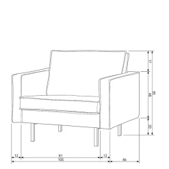 Kantiger Sessel aus Boucle in Beige - Glamoure