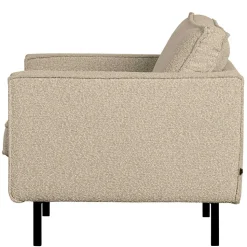 Kantiger Sessel aus Boucle in Beige - Glamoure