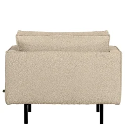 Kantiger Sessel aus Boucle in Beige - Glamoure