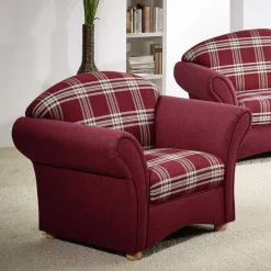 Karierter Sessel in Rot - Landhaus - Lyatea