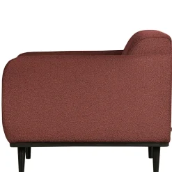 Kastanienfarbener Boucle Polstersessel mit Federkern - Asmatio