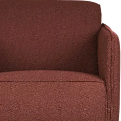 Kastanienfarbener Boucle Polstersessel mit Federkern - Asmatio