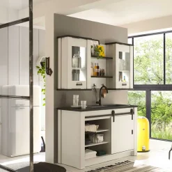 Küche Oberschrank in Weiß & Anthrazit - Eture