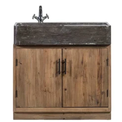 Küche Spülenschrank mit Stein Aufsatzbecken - Macsena