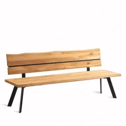 Küchenbank mit Rückenlehne aus Wildeiche - Piton