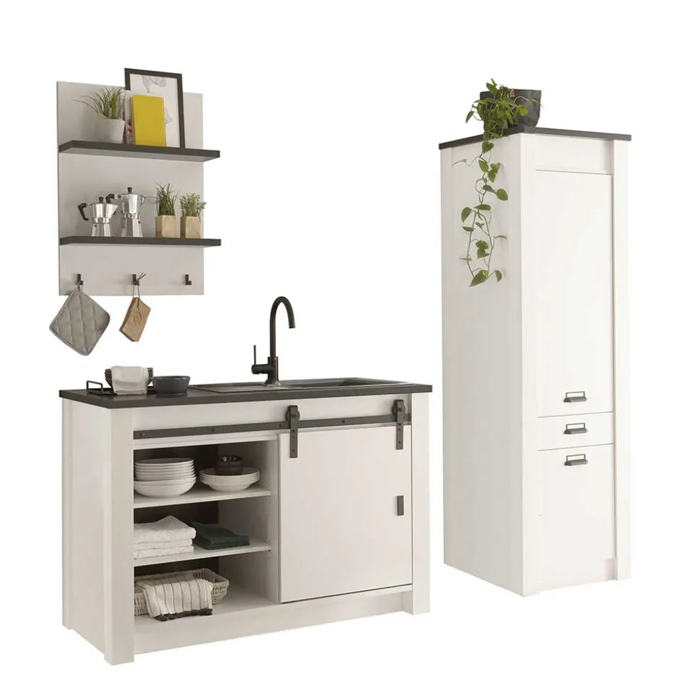 Küchenblock in Weiß mit Grau - Eture (dreiteilig)