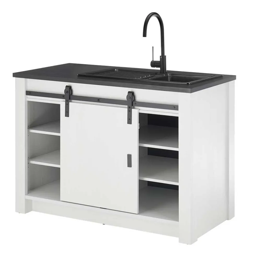 Küchenblock in Weiß mit Grau - Eture (dreiteilig)