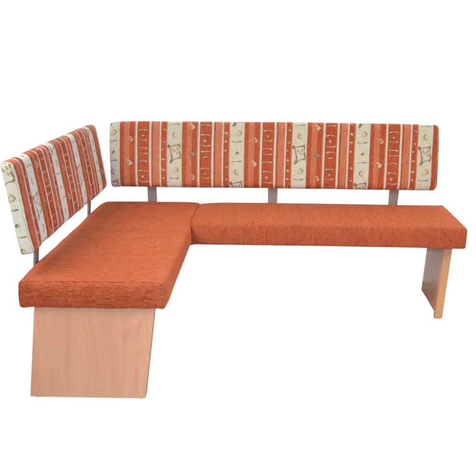 Küchen-Eckbank in Orange und Buche Natur - Nenya