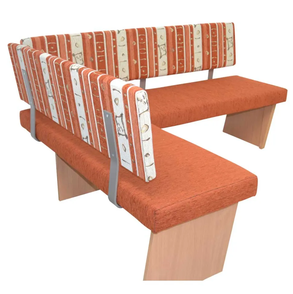 Küchen-Eckbank in Orange und Buche Natur - Nenya