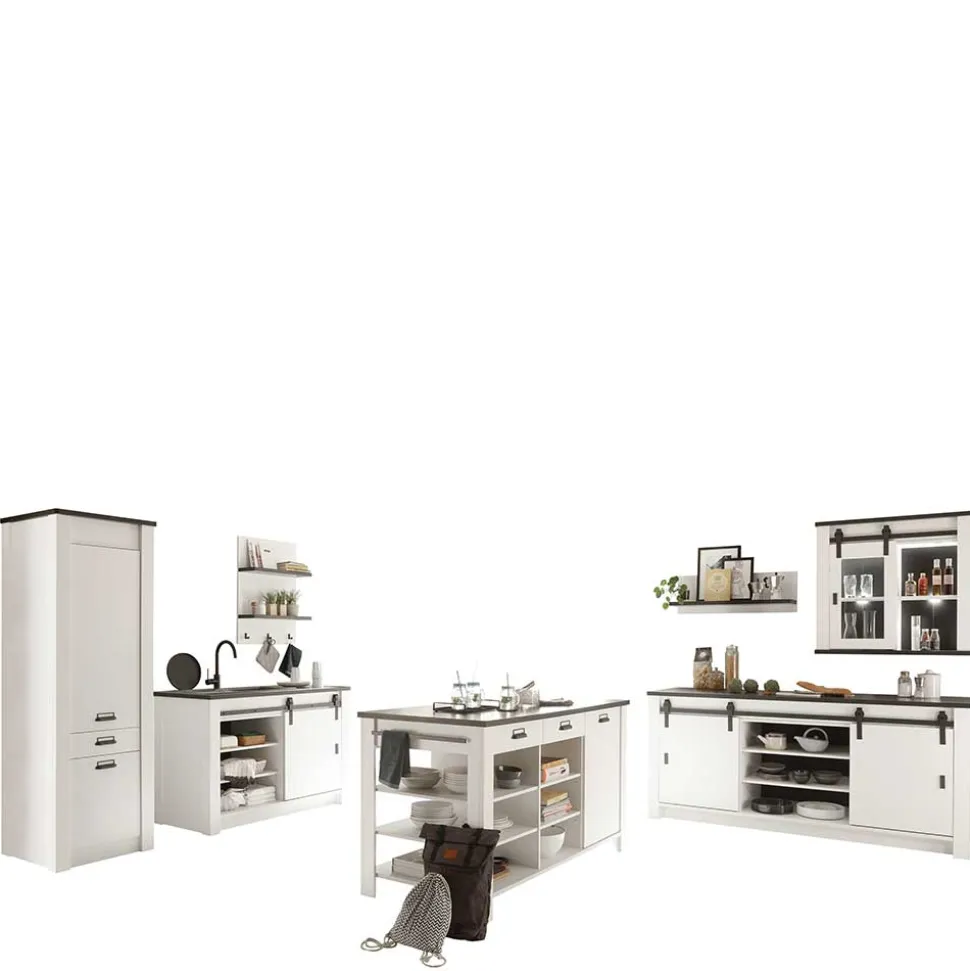 Kücheneinrichtung mit Insel - Eture (siebenteilig)